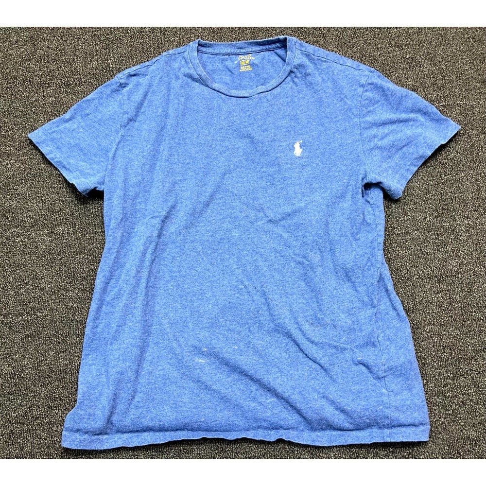 Polo Ralph Lauren T Shirt Mens M Blue Cotton Pony Logo Crew Neck Short Sleeve